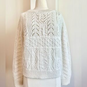 J. Crew Ivory Fisherman Sweater Size M